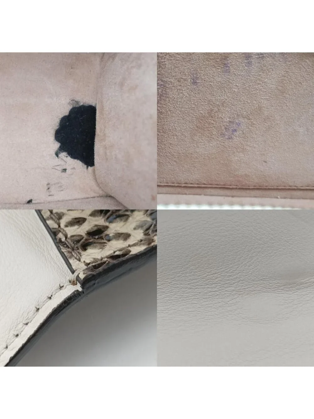 Gucci Sylvie Beige Multi Snakeskin Shoulder Bag